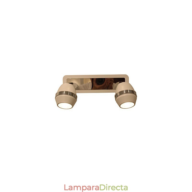 Lámparas de pared esféricas cromadas modernas para baño con 2 luces