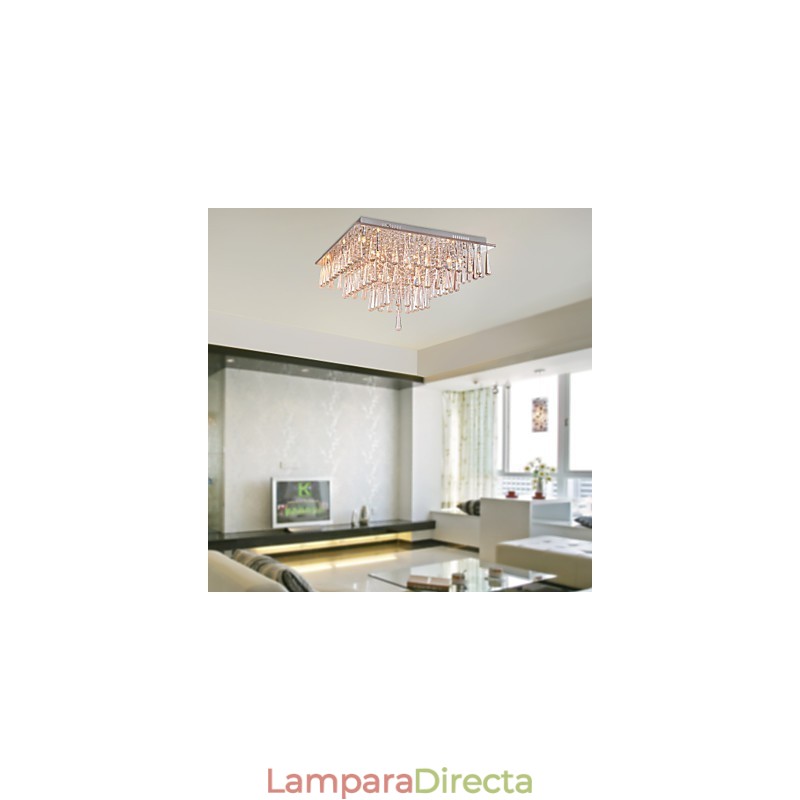 Lámpara de techo moderna contemporánea de cristal y otros.