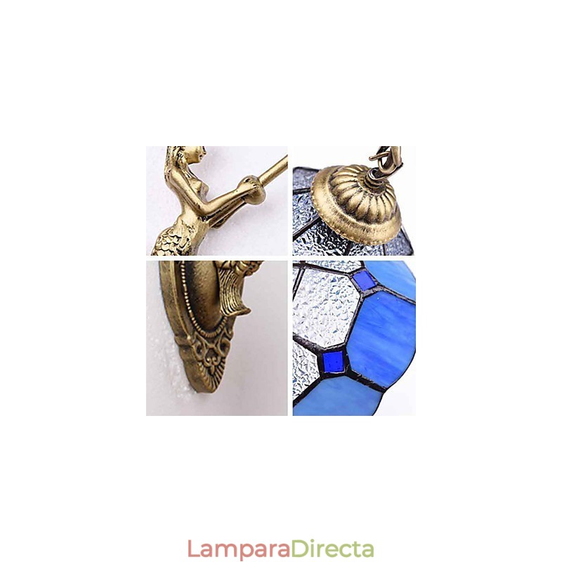 Lámpara de pared de estilo europeo que restaura formas antiguas, luces de cristal mediterráneas creativas