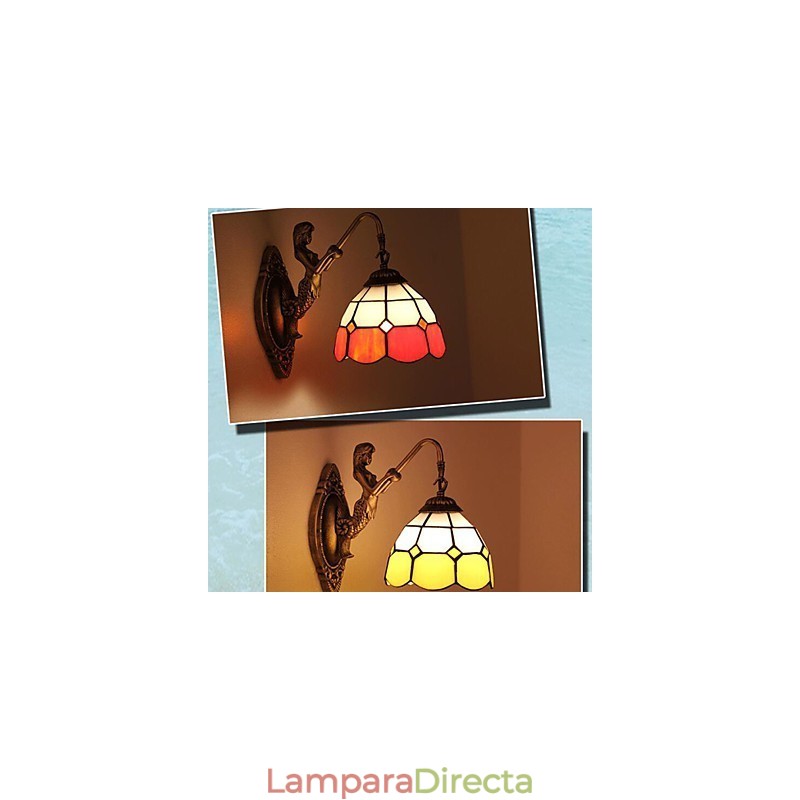 Lámpara de pared de estilo europeo que restaura formas antiguas, luces de cristal mediterráneas creativas