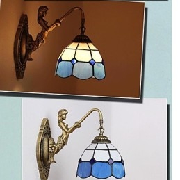 Lámpara de pared de estilo europeo que restaura formas antiguas, luces de cristal mediterráneas creativas