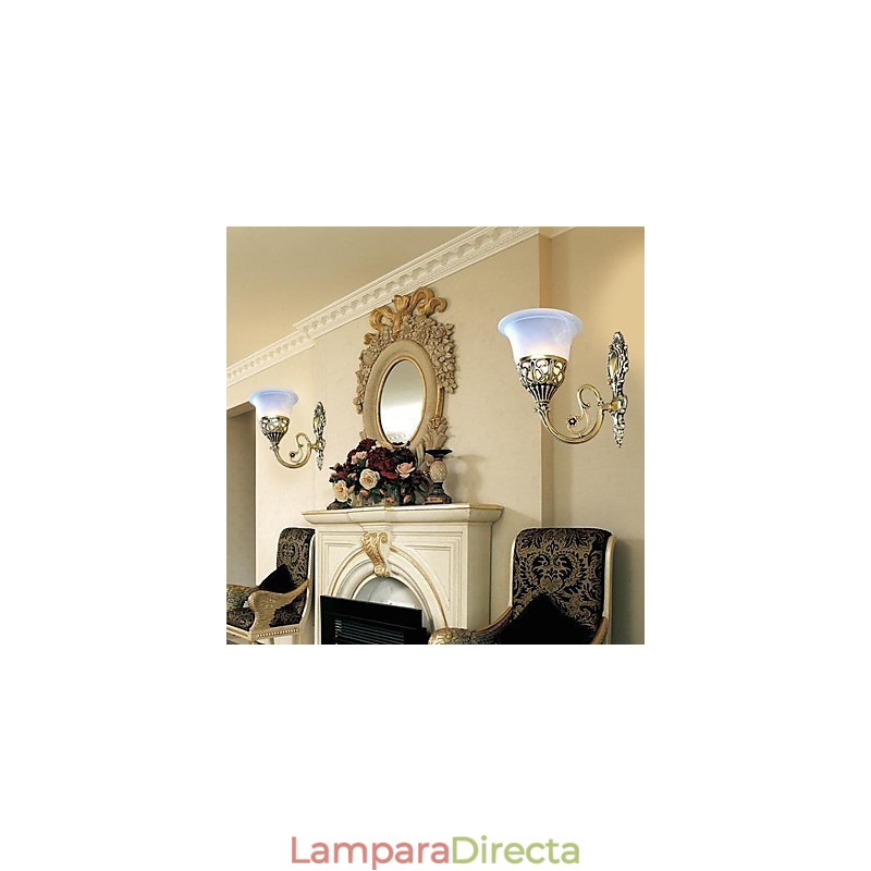 Apliques de pared de bronce con cristal muaré, estilo europeo, retro, clásico, 220 V