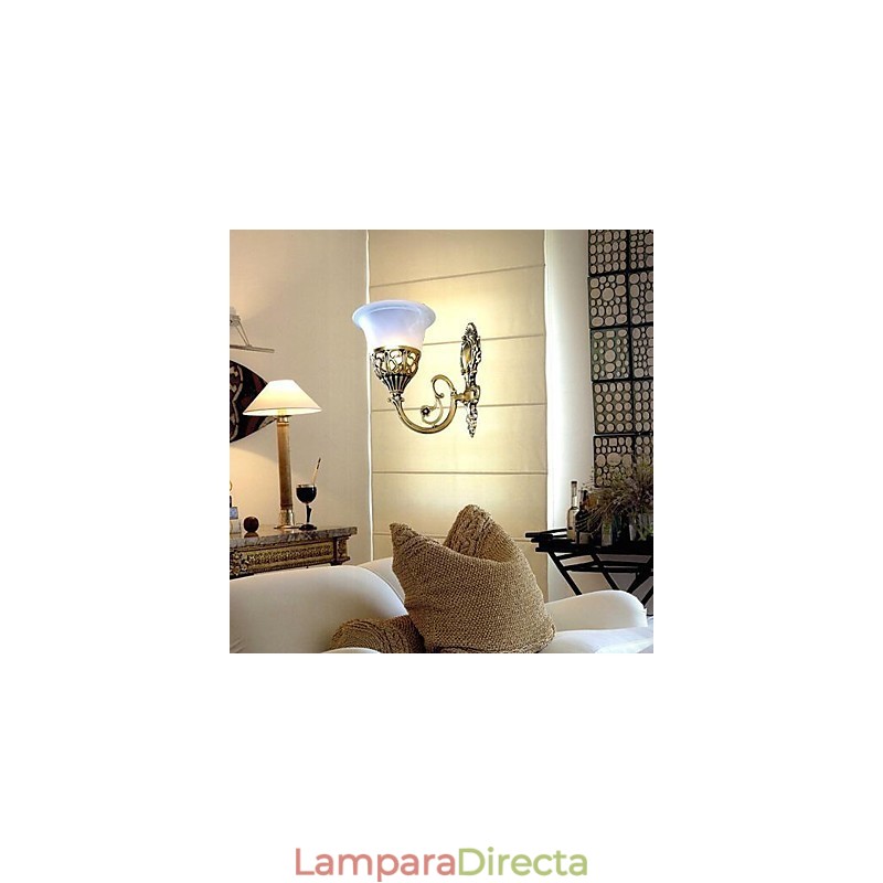 Apliques de pared de bronce con cristal muaré, estilo europeo, retro, clásico, 220 V
