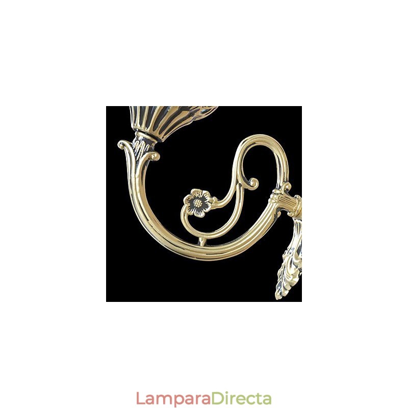 Apliques de pared de bronce con cristal muaré, estilo europeo, retro, clásico, 220 V