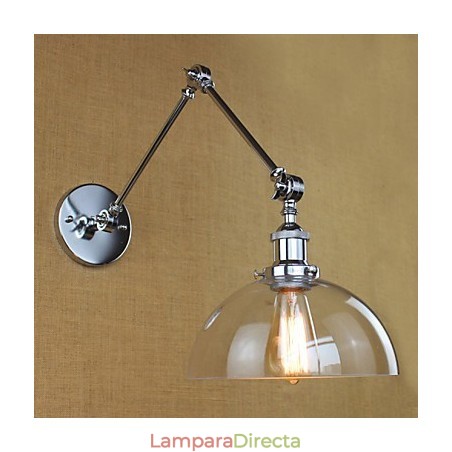 Lámpara de pared retro telescópica de cristal cromado Lámpara de pared retro telescópica de cristal cromado