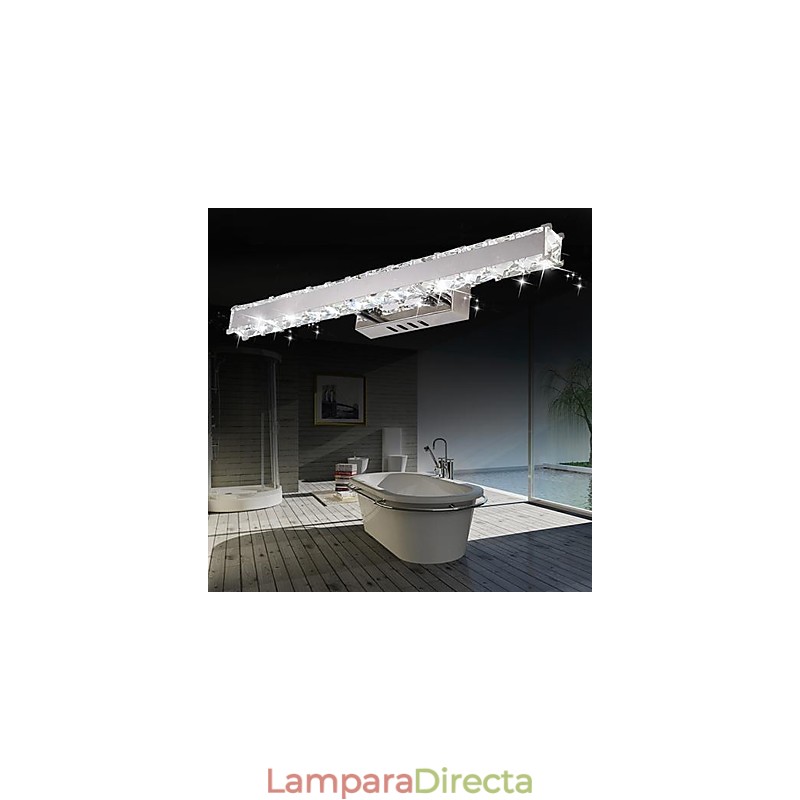 Iluminación de baño de cristal moderna y contemporánea de metal