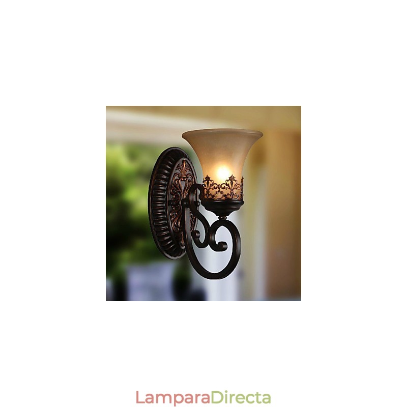 Lámparas de pared vintage de 1 luz con pantalla de vidrio y material de resina, ideal para dormitorio, sala de estar, pasillo.