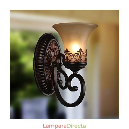 Lámparas de pared vintage de 1 luz con pantalla de vidrio y material de resina, ideal para dormitorio, sala de estar, pasillo. Lámparas de pared vintage de 1 luz con pantalla de vidrio y material de resina, ideal para dormitorio, sala de estar, pasillo.