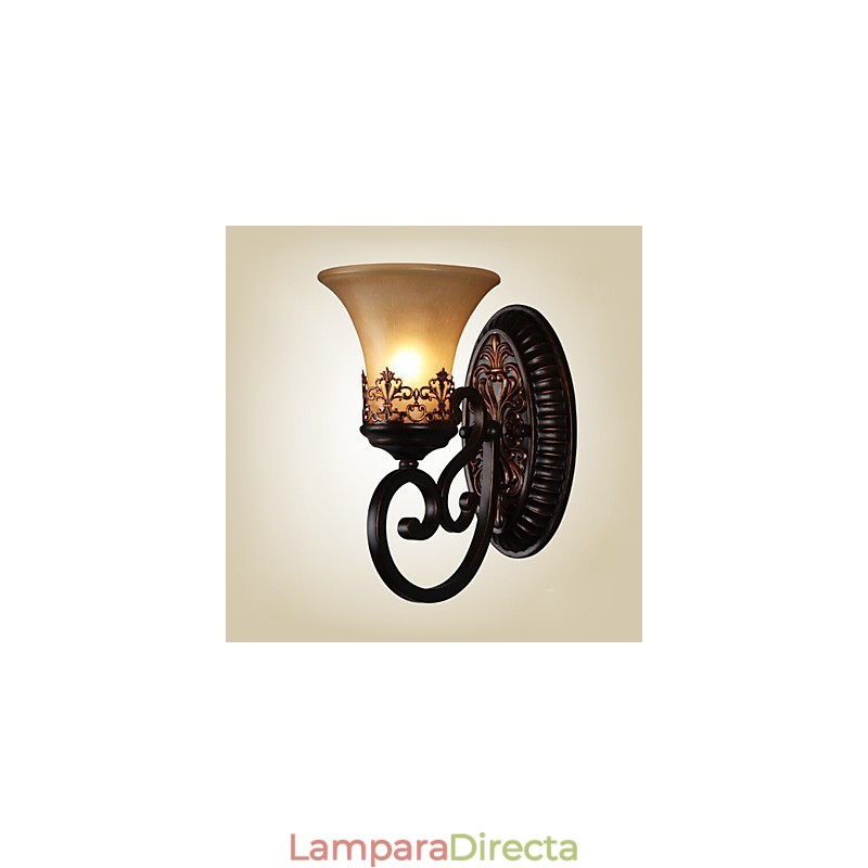 Lámparas de pared vintage de 1 luz con pantalla de vidrio y material de resina, ideal para dormitorio, sala de estar, pasillo.
