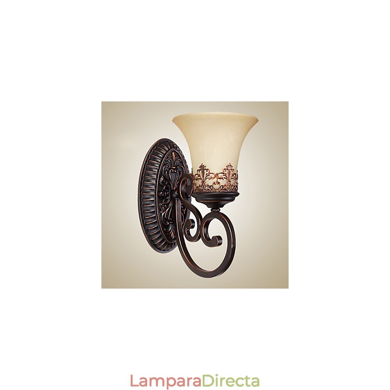 Lámparas de pared vintage de 1 luz con pantalla de vidrio y material de resina, ideal para dormitorio, sala de estar, pasillo.