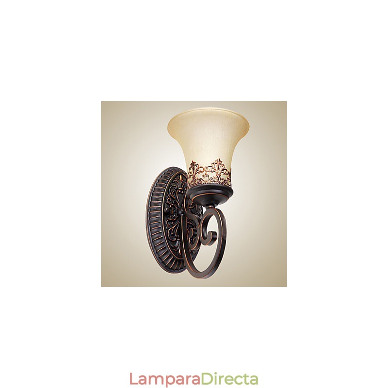 Lámparas de pared vintage de 1 luz con pantalla de vidrio y material de resina, ideal para dormitorio, sala de estar, pasillo.