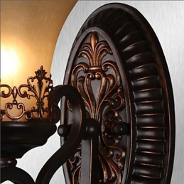 Lámparas de pared vintage de 1 luz con pantalla de vidrio y material de resina, ideal para dormitorio, sala de estar, pasillo.
