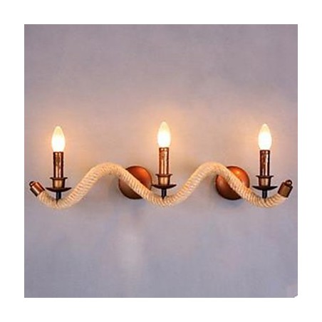 Lámpara de pared de cuerda trenzada con diseño de escalera de balcón Lámpara de pared de cuerda trenzada con diseño de escalera de balcón