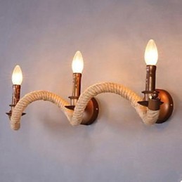 Lámpara de pared de cuerda trenzada con diseño de escalera de balcón