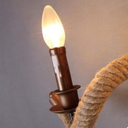Lámpara de pared de cuerda trenzada con diseño de escalera de balcón