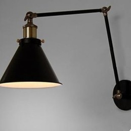 Lámpara de pared doble con sección de paraguas negra estilo loft con personalidad nostálgica industrial
