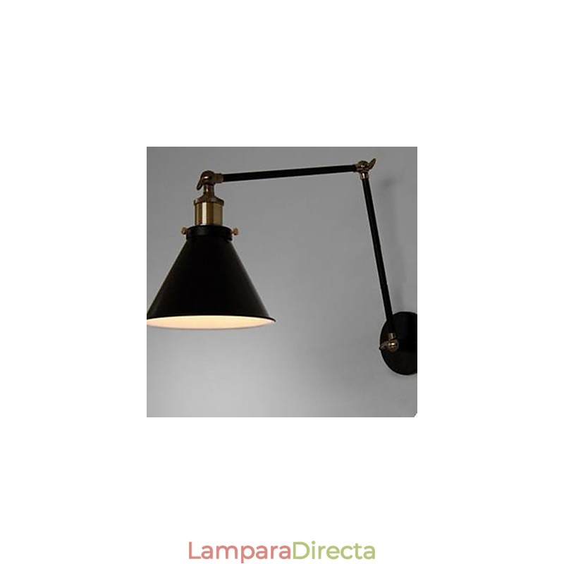 Lámpara de pared doble con sección de paraguas negra estilo loft con personalidad nostálgica industrial