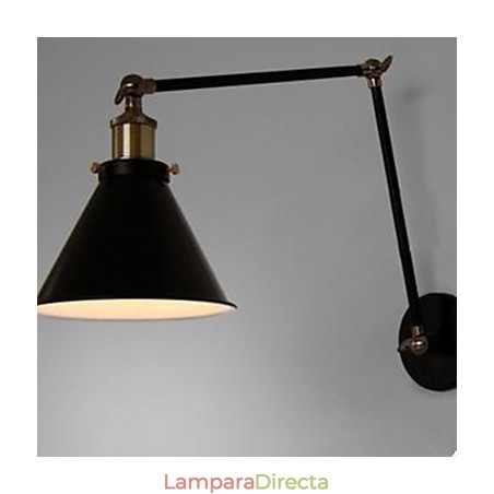 Lámpara de pared doble con sección de paraguas negra estilo loft con personalidad nostálgica industrial Lámpara de pared doble con sección de paraguas negra estilo loft con personalidad nostálgica industrial