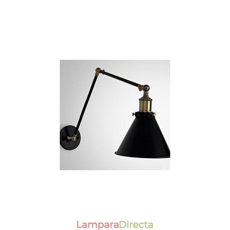 Lámpara de pared doble con sección de paraguas negra estilo loft con personalidad nostálgica industrial