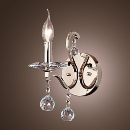 Lámparas de pared de cristal con forma de vela, modernas y contemporáneas de metal.