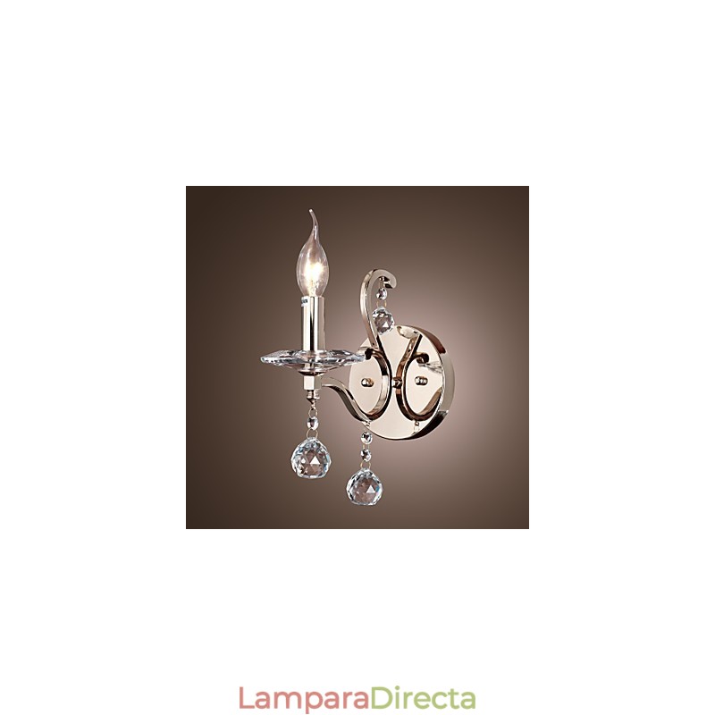 Lámparas de pared de cristal con forma de vela, modernas y contemporáneas de metal.