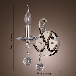 Lámparas de pared de cristal con forma de vela, modernas y contemporáneas de metal.