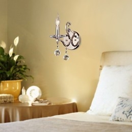 Lámparas de pared de cristal con forma de vela, modernas y contemporáneas de metal.