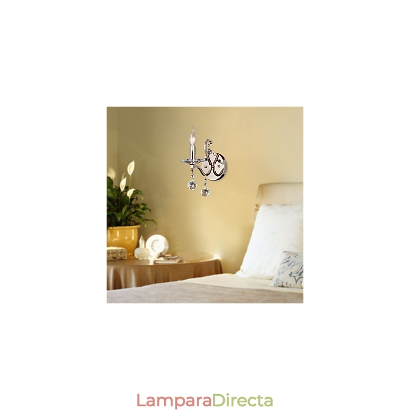 Lámparas de pared de cristal con forma de vela, modernas y contemporáneas de metal.