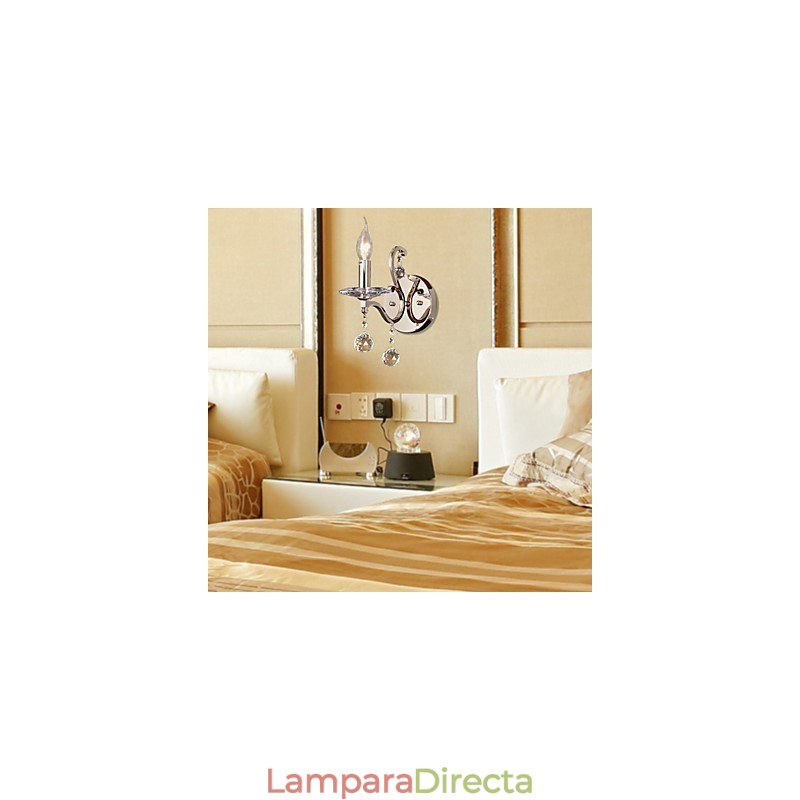 Lámparas de pared de cristal con forma de vela, modernas y contemporáneas de metal.