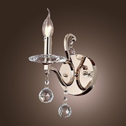 Lámparas de pared de cristal con forma de vela, modernas y contemporáneas de metal.