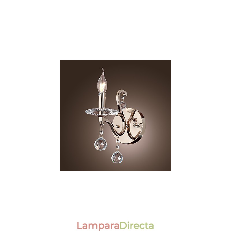 Lámparas de pared de cristal con forma de vela, modernas y contemporáneas de metal.