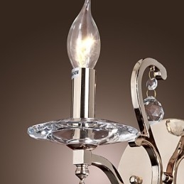 Lámparas de pared de cristal con forma de vela, modernas y contemporáneas de metal.