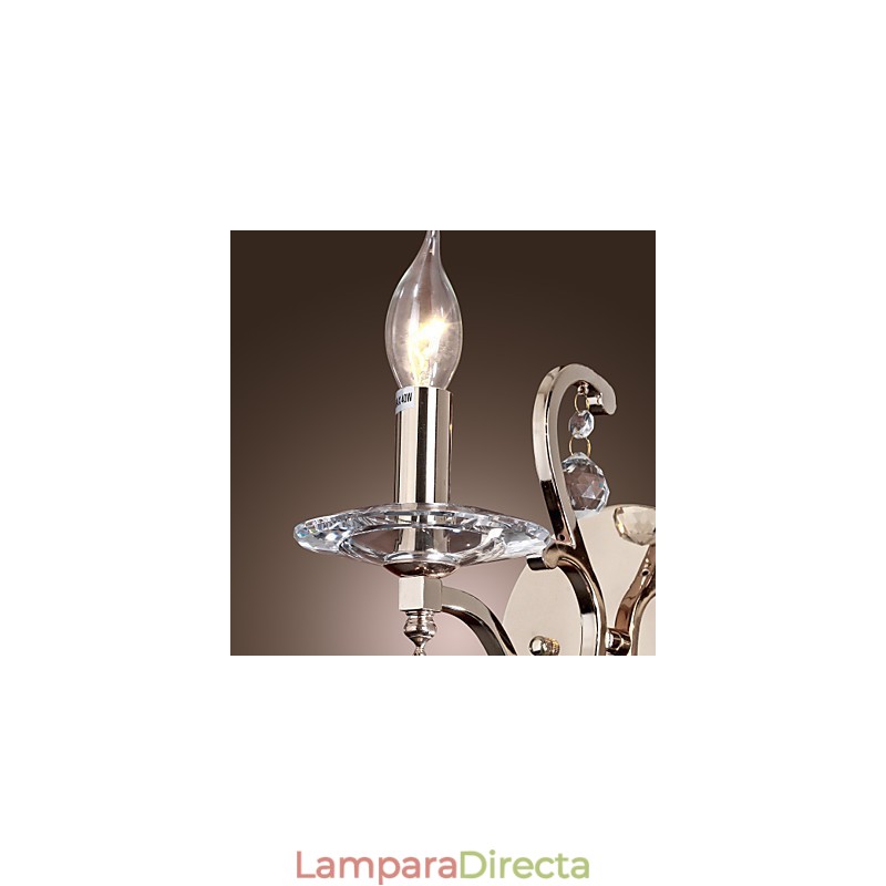 Lámparas de pared de cristal con forma de vela, modernas y contemporáneas de metal.
