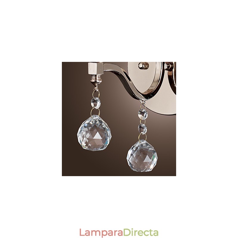 Lámparas de pared de cristal con forma de vela, modernas y contemporáneas de metal.