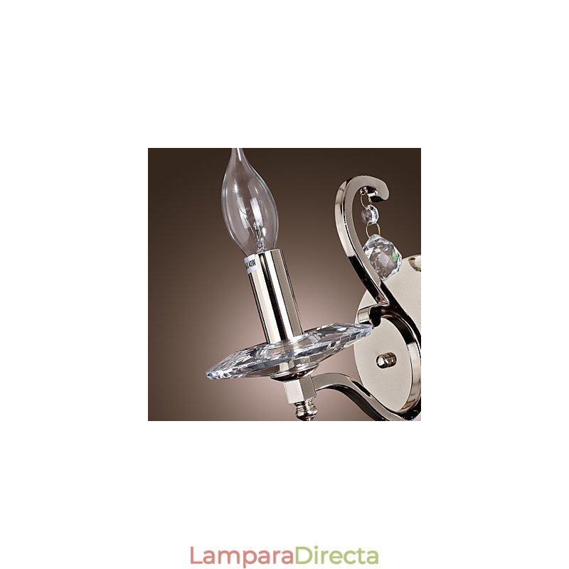 Lámparas de pared de cristal con forma de vela, modernas y contemporáneas de metal.
