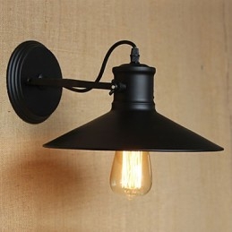 Lámpara de pared de hierro retro moderna creativa industrial de viento con pintura negra para tienda, almacén, bar, cafetería, hotel