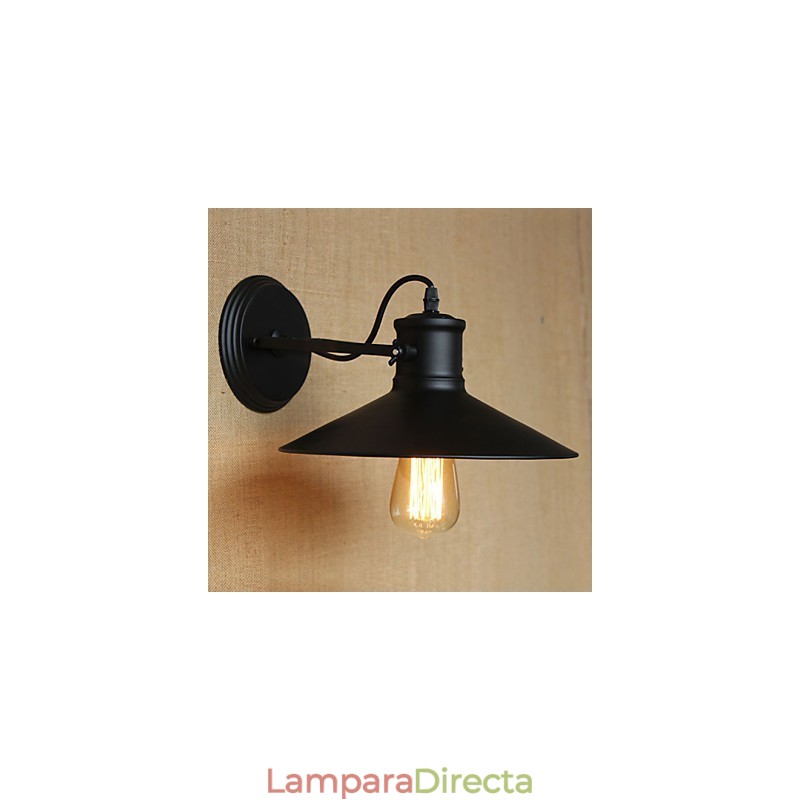 Lámpara de pared de hierro retro moderna creativa industrial de viento con pintura negra para tienda, almacén, bar, cafetería, hotel