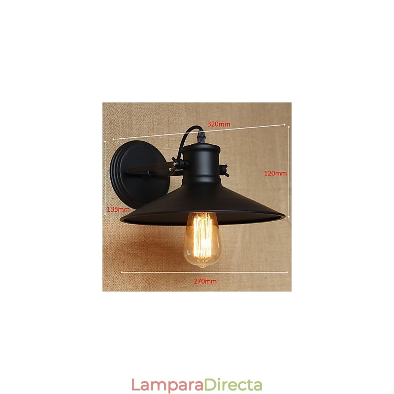 Lámpara de pared de hierro retro moderna creativa industrial de viento con pintura negra para tienda, almacén, bar, cafetería, hotel