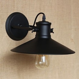 Lámpara de pared de hierro retro moderna creativa industrial de viento con pintura negra para tienda, almacén, bar, cafetería, hotel