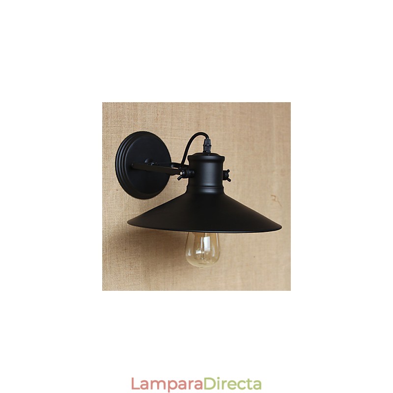 Lámpara de pared de hierro retro moderna creativa industrial de viento con pintura negra para tienda, almacén, bar, cafetería, hotel