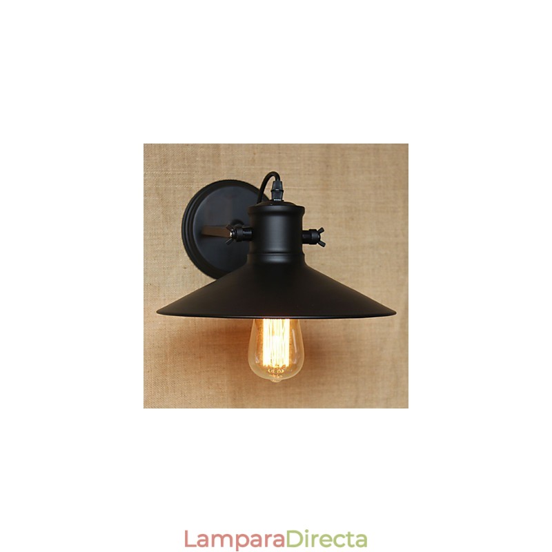 Lámpara de pared de hierro retro moderna creativa industrial de viento con pintura negra para tienda, almacén, bar, cafetería, hotel