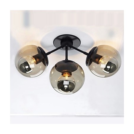 Apliques de pared Bola de cristal 3 luces Apliques de pared para interior y exterior Rústico Lodge Metal Apliques de pared Bola de cristal 3 luces Apliques de pared para interior y exterior Rústico Lodge Metal