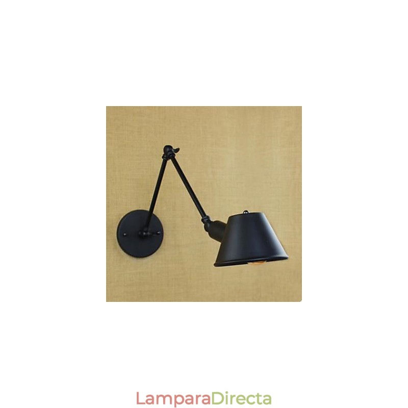 Lámpara de pared decorativa de brazo largo con acabado contraído