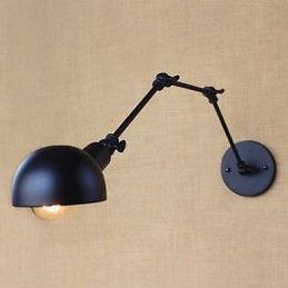 Lámpara de pared decorativa con tres luces de estilo retro para sala de estar, con brazo largo y barra angular ajustable.