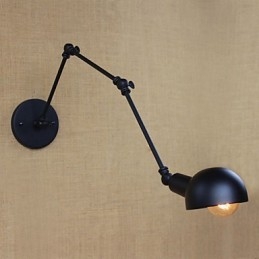 Lámpara de pared decorativa con tres luces de estilo retro para sala de estar, con brazo largo y barra angular ajustable.