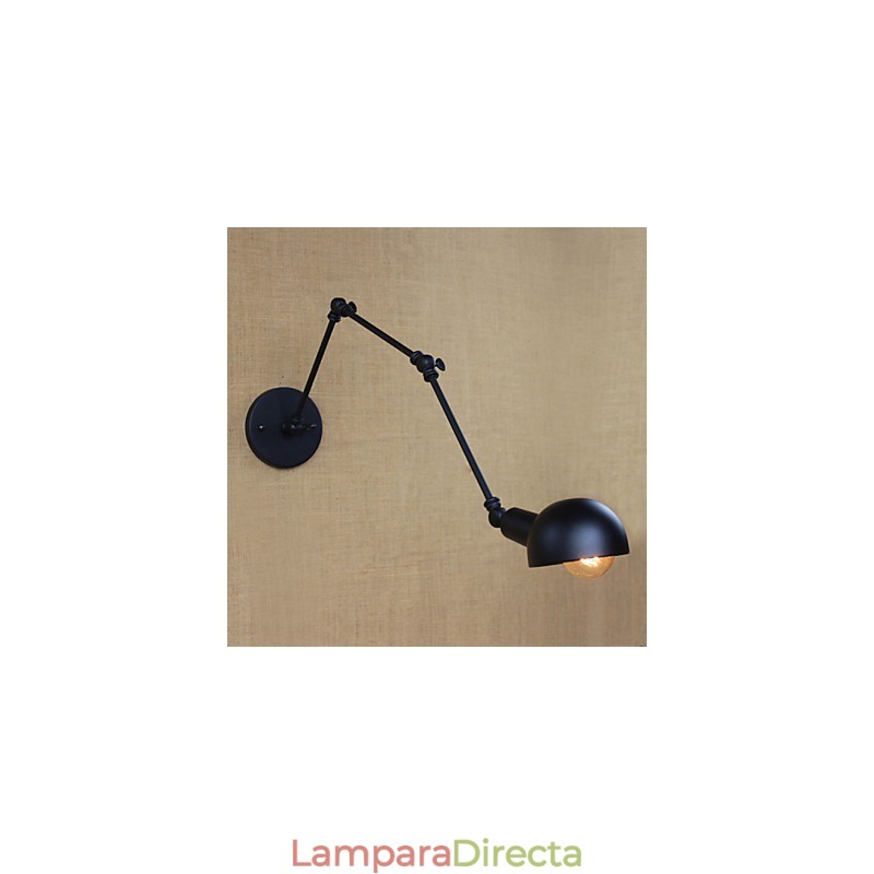 Lámpara de pared decorativa con tres luces de estilo retro para sala de estar, con brazo largo y barra angular ajustable.