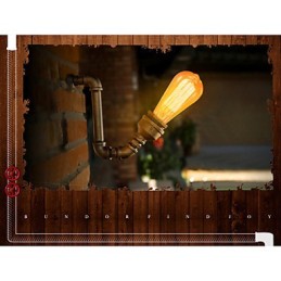Lámpara de pared estilo industrial Edison estilo loft de pueblo americano, lámpara de pared estilo retro con tubería de agua