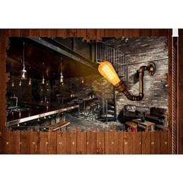 Lámpara de pared estilo industrial Edison estilo loft de pueblo americano, lámpara de pared estilo retro con tubería de agua