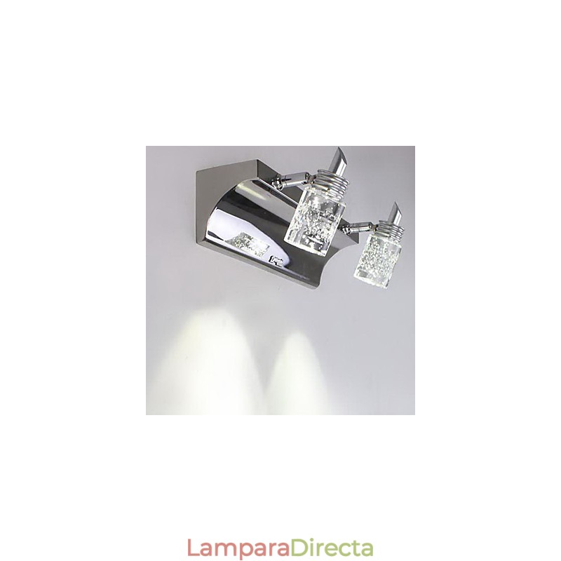 Iluminación de baño de cristal moderna y contemporánea de metal