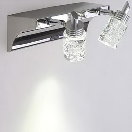 Iluminación de baño de cristal moderna y contemporánea de metal